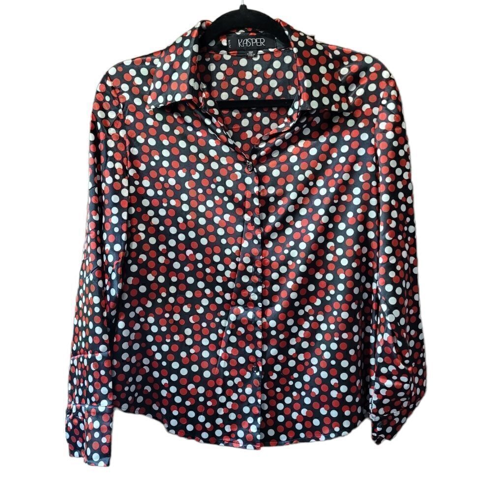 Kasper polka dots work blouse